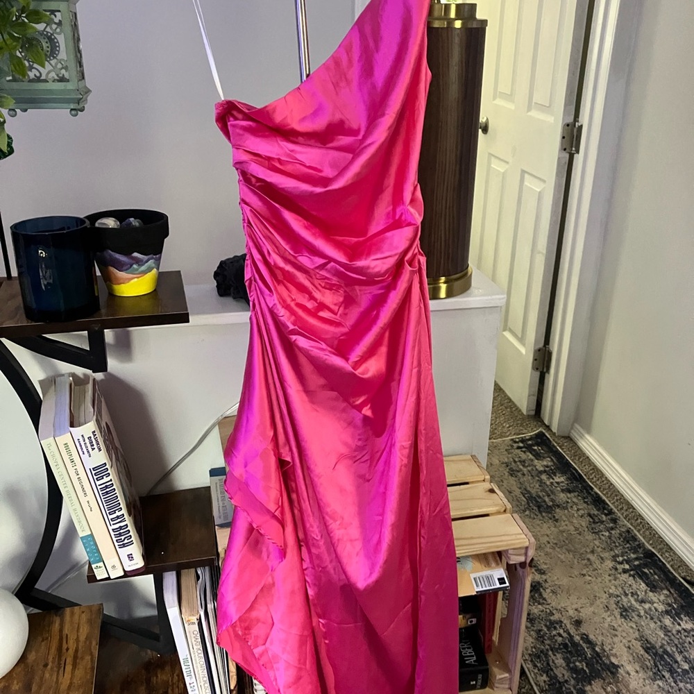 Hello Molly Pink One-Shoulder Dress